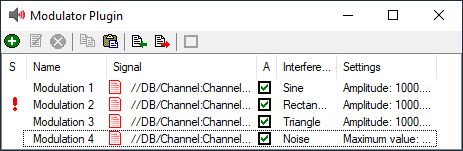 Main window of the modulator plug-in