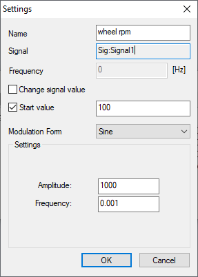 Settings dialog of the modulator plug-in