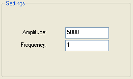 Settings for sine wave