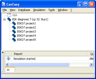"Abgespecktes" CanEasy-Fenster für die Hardwarekonfiguration und das Management von BSKD7-Projekten